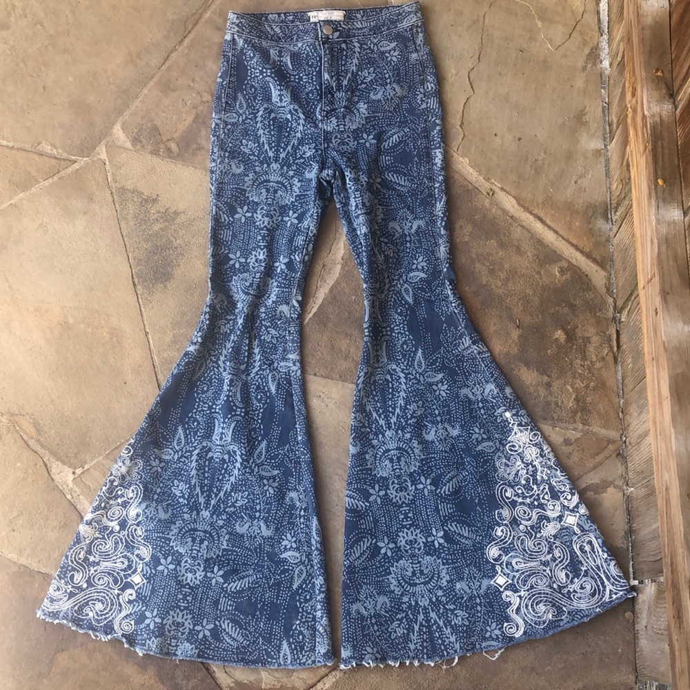 Free People Mermaid Printed Jeans